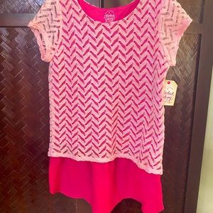 Pink Lace Tunic Top